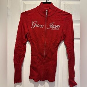 Guess Women's Vibrant Red Bomber Jacket